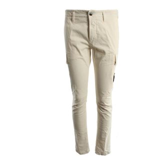 Stone Island Straight Trousers, male, White, Size: W33 Tapered Trousers