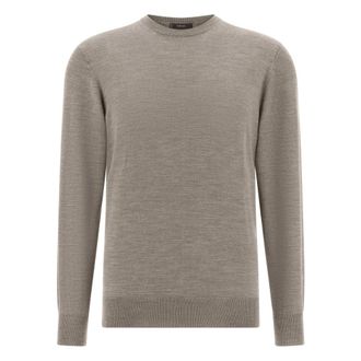 Boggi Milano Truien & Vesten, Heren, Grijs, 2Xl, Wol, Merino wol ronde hals trui