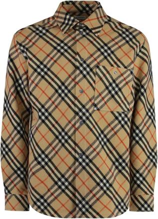 Burberry Casual Shirts - Heren - Casual Overhemden - Beige - XL - Overhemden