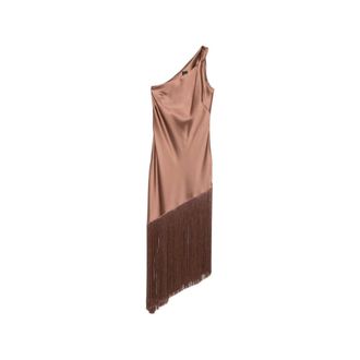 Pinko Pinko - Kiwi Jurk - Dames - Jurken - Bruin - Maat: L Poliester
