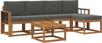 vidaXL Conjunto De Sof&aacute;s De Exterior 6 Uds. Natural Y Antracita Vidaxl