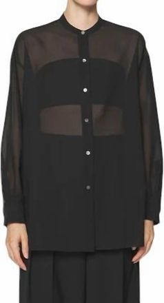 Theory Bustier Button Down Blouse In Black