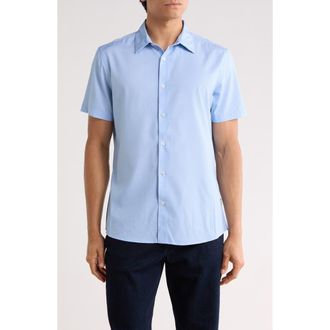 DKNY Olin Short Sleeve Button-Up Shirt in Blue at Nordstrom Rack, Size X-Large