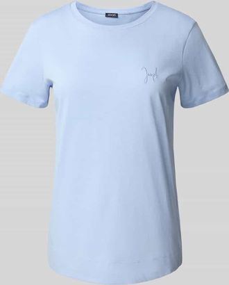 Joop T-Shirt mit Label-Stitching und Rundhalsausschnitt in Hellblau, Größe 34