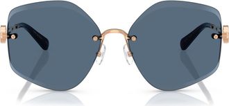 Tory Burch 58mm Irregular Sunglasses in Gold Amber at Nordstrom