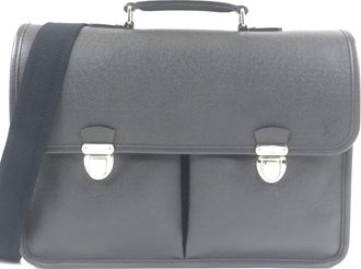 Louis Vuitton Ardoise Taiga Leather Briefcase Shoulder Bag (Pre-Owned)