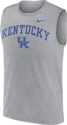 Nike Kentucky Primetime Arch Legend Nike Mens Dri-FIT College Muscle Tank Top in Grey | 01B306GNKY-G1M