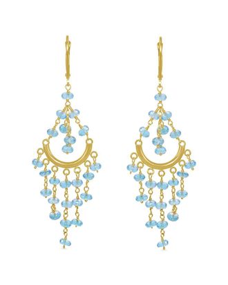 Jewelmak 14K Swizz Blue Topaz Earring