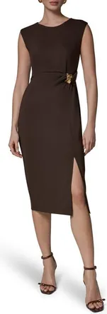 DKNY Twist Clasp Sheath Dress in Espresso at Nordstrom, Size 10