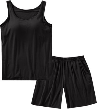 Generic Womens Pyjama Sets Pyjamas Shorts Short Summer 2 Pack Pjs Pajamas Cami Pajama Ladies Uk Sleeveless Plus Size Sleep Essentials Built In Bra Lightweight