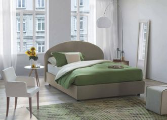 Dmora Dmora - Cama De Plaza Y Media Dbogda, Cama Contenedor Con Revestimiento De Tela, 100% Made In Italy, Apertura Frontal, Con Colch&oacute;n Cm 120x190 Incluido