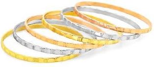 HMY Jewelry Tricolor Roman Numeral Bangle Bracelet Set at Nordstrom Rack