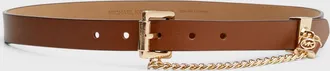 Michael Kors Swag Chain Leather Belt