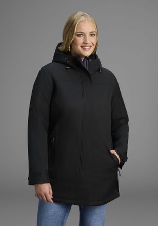 Polarino Funktionsjacke POLARINO, Damen, Gr. 44, schwarz, Obermaterial: 100% Polyester. Futter: 100% Polyester. Kapuzenfutter: 100% Polyester. Wattierung: 100%
