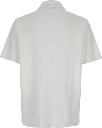 Balmain Mens White Polo Shirt With Coin Print Cotton T-Shirts And Polos