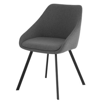 Koketto Home Silla acolchada con patas negras mate gris oscuro