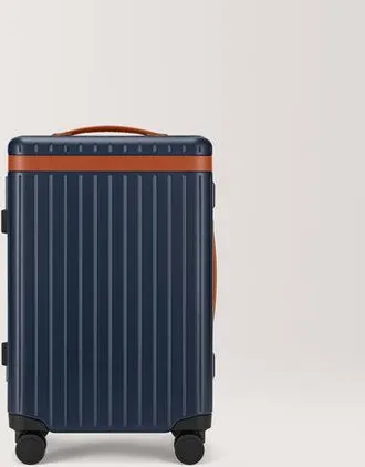 Carl Friedrik Carry-on Luggage - Hard case in Polycarbonate and Aluminium - Navy Blue / Cognac Brown
