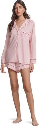 Eberjey Gisele Long Sleeve Top Short PJ Set Womens Pajama Sets Pale Pink/Fig : LG, Modal/Spandex/Tencel