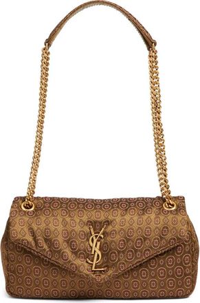 Saint Laurent Small Calypso Jacquard Shoulder Bag in Ocre Multicolor at Nordstrom