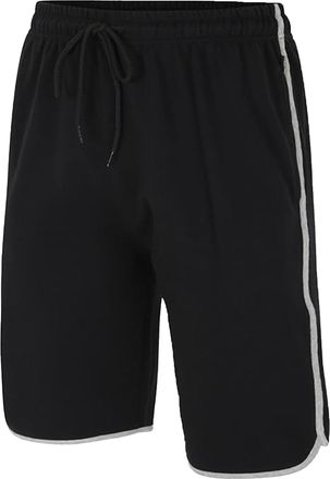 KAM Jersey Gym Shorts Elasticated Waist Drawstring Running Fitness Mens Plus Size 2XL-8XL 3312 (UK, Alpha, 5XL, Plus, Regular, Black)