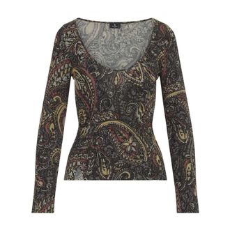 Etro Truien & Vesten, Dames, Groen, 2Xs, Trui met boothals