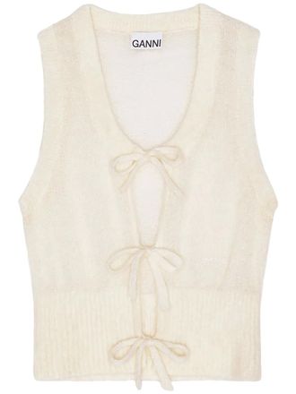 Ganni Gestrikte spencer - Beige