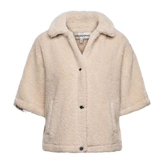 &Co Woman Jassen, Dames, Beige, XL, Polyester, Teddy Korte Mouw Jas