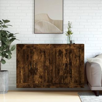 vidaXL Vidaxl - Armarios De Pared 2 Uds Madera De Ingenier&iacute;a Roble Ahumado