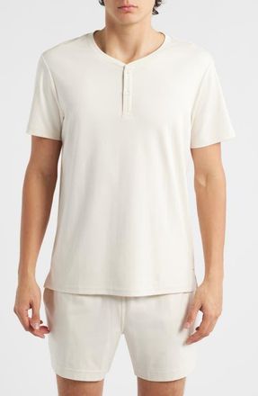 Daniel Buchler Stretch Cotton & Modal Blend Henly Pajama T-Shirt in Oatmeal at Nordstrom, Size Xx-Large