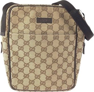 Gucci Brown Gg Canvas & Leather Messenger Bag (Authentic Pre-Loved)