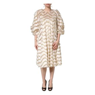 Dolce & Gabbana Fringe Layered Shift Midi Dress - female - Dolce & Gabbana - Party Dresses - White - 2XS - Dresses