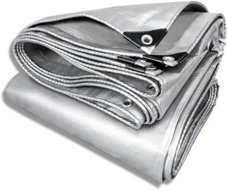 OEM Lona Impermeable - Lona Protectora - Protecci&oacute;n Para Exteriores - Bordes Reforzados - 200 X 300 Cm - Plateada