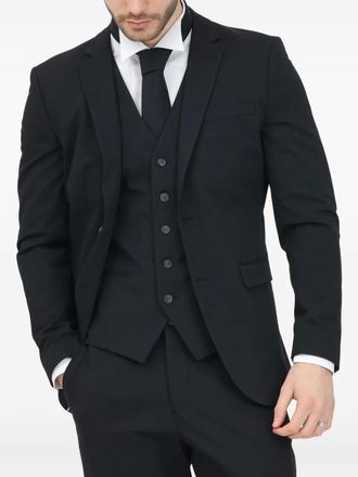 Selected notched-lapels blazer - men - Elastane/Recycled Polyester/Viscose - 48 - Black