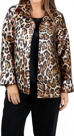 Caroline Rose Leopard Print Jacket In Multi/black
