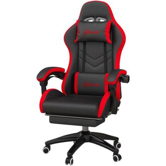 Vinsetto Vinsetto - Sedia da Gaming Altezza Regolabile Reclinabile e Poggiapiedi Nero Rosso