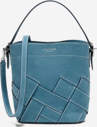 Cole Haan Womens Alexandria Small Bucket Crossbody Bag - Medium Blue