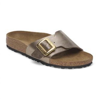 Birkenstock Womens Catalina Luxe Buckle Sandal - Narrow In Graceful Taupe