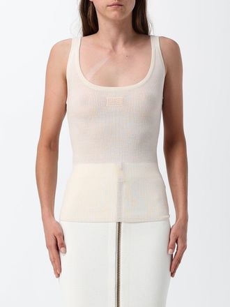 Elisabetta Franchi Slim Fit Wool Knit Top with Embroidered Logo