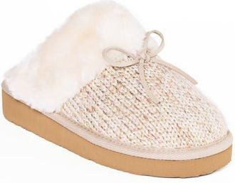 Minnetonka Fluffy Scuff Slipper in Sparkle Tan at Nordstrom, Size 11