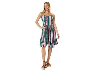 Wrangler Sleeveless Strap Tie Front Dress Womens Clothing Pink/Green : LG