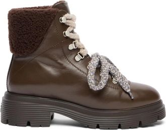 Stuart Weitzman Hudson Lite Lace-Up Bootie - Dames - Winterlaarzen - Bruin - 41 EU - Schoenen