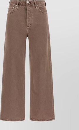 A Gold E wide leg denim trousers with front and back pockets