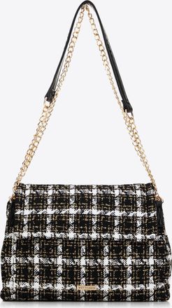 Wittchen Dames Boucl&eacute; Messenger Bag in Zwart en Wit Polyester