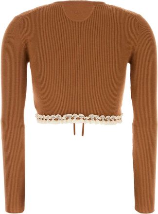 Chlo&eacute; Womens Caramel Wool Sweater Cognacbrown Exterior: Maglie