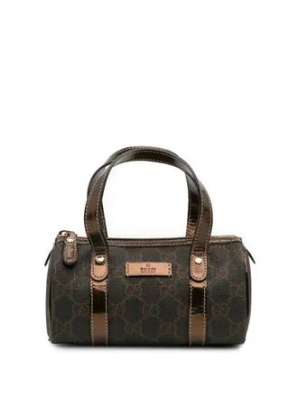 Gucci 2000-2015 GG Supreme Joy Boston mini-tas - Bruin