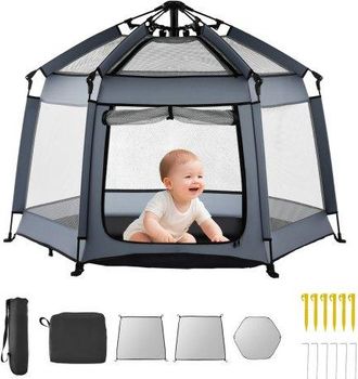 OEM Parque Infantil Plegable Con Dosel, Interiores Y Exteriores, Para Beb&eacute;s Y Ni&ntilde;os Peque&ntilde;os Con Parasoles Upf 50+ Y Bolsa De Viaje Para Casa, Parque, Pla