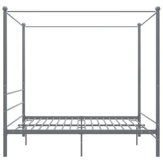 Berkfield Home Durable Canopy Bed Frame Grey Metal 180x200 cm Super King