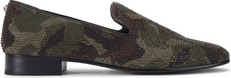 Kurt Geiger Ace Camo Embellished Slip-On Shoe in Dark Green at Nordstrom, Size 10.5