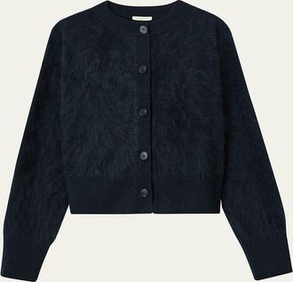 Lafayette 148 New York Button-Down Brushed Cashmere Cardigan