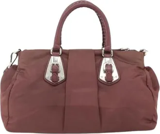 Prada Pre-owned Handbags, female, Red, Size: ONE SIZE Pre-owned Vintage Nylon Hand Bag